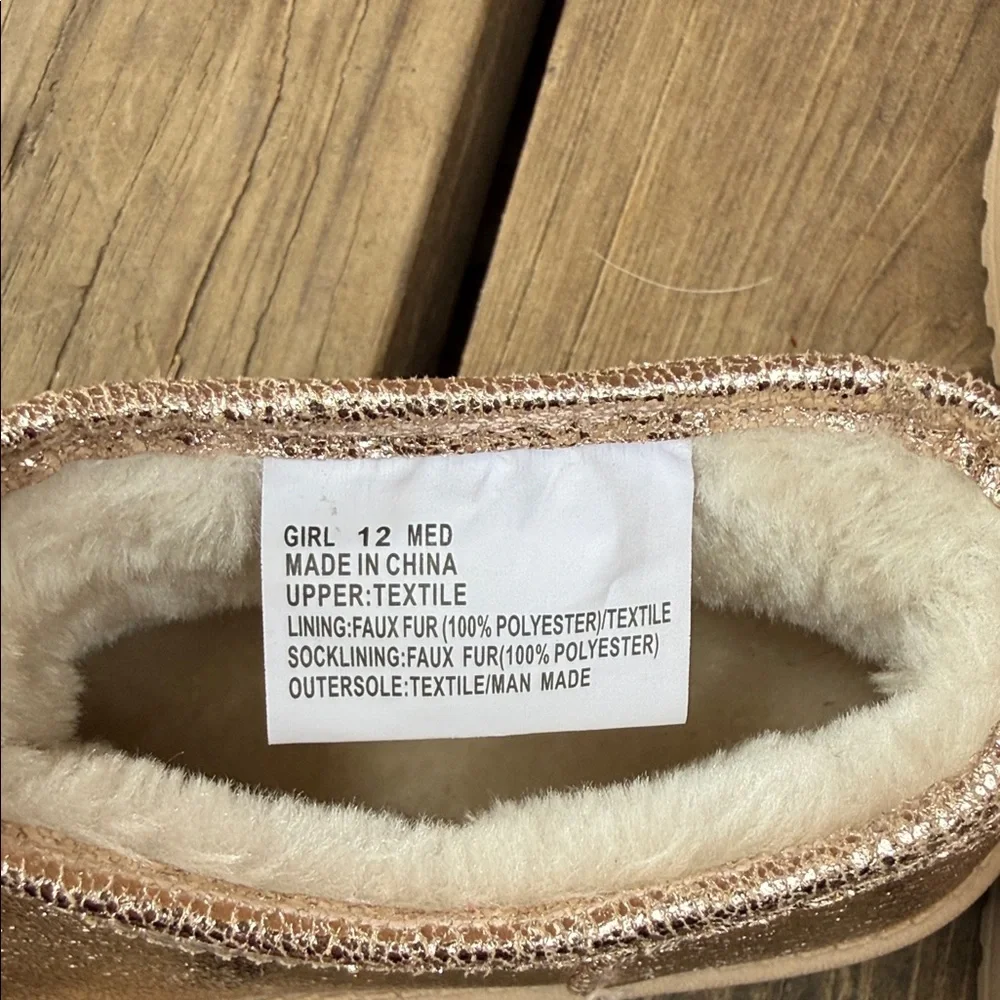 Shimmering Gold Kids Ankle Boots Size 11